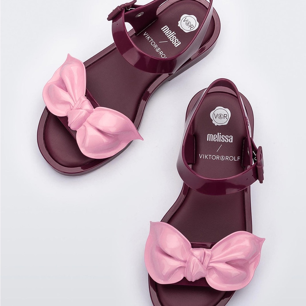Melissa & Viktor & Rolf Burgundy & Pink Sandals